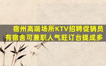 宿州高端场所KTV招聘促销员有宿舍可兼职人气旺订台提成多